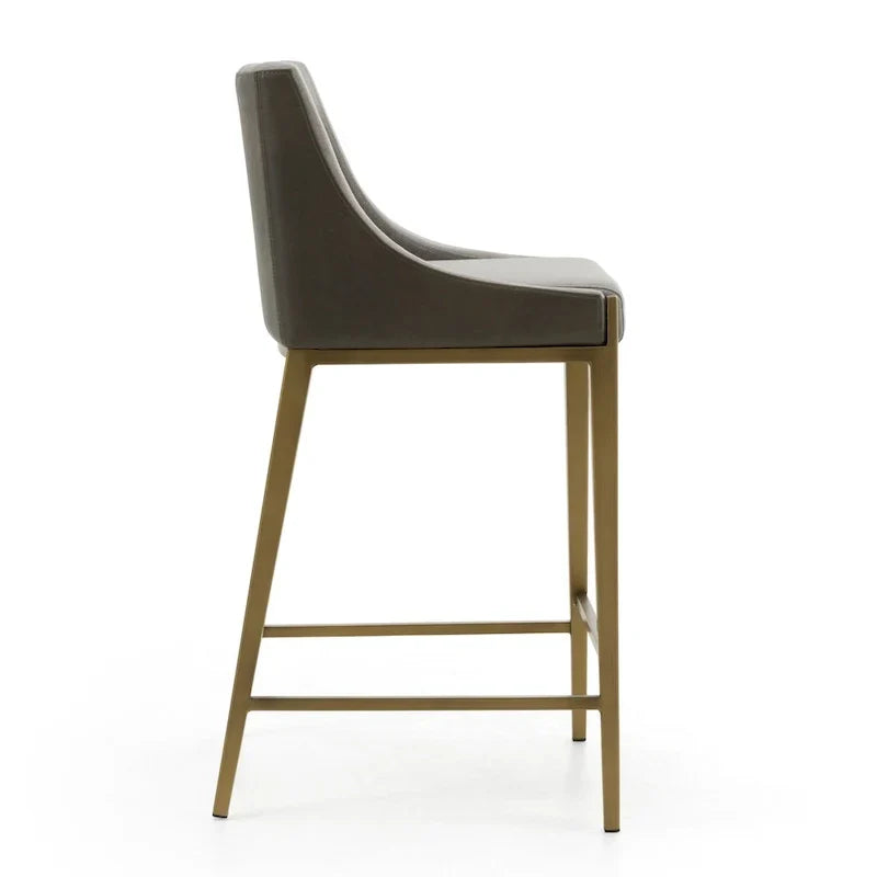 Sgabello da bancone Modrest Fairview moderno grigio e ottone