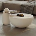 Tavolino da salotto NIDO moderno rotondo da 42 pollici, colore bianco crema, 2 pezzi - 62