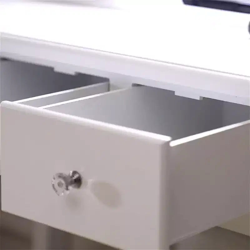 Toeletta, set toeletta per bambine con specchio e sgabello, scrivania da trucco principessa 2 in 1 in legno, set cassettiera toeletta per bambini con cassetto