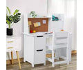 Kids desk and Chair Set, Wooden Kids Desk with Hutch, Bookshelf, Storage Cabinets & Cork Board, Writing Desk for Boys and Girls