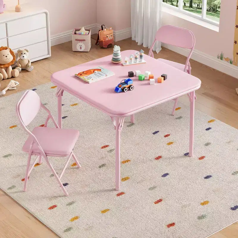 Set Tavolo e Sedie Pieghevoli per Bambini, Set Tavolo Attività per Bambini e Bambine da 3 o 5 Pezzi per Sala da Pranzo Asilo Nido Aula
