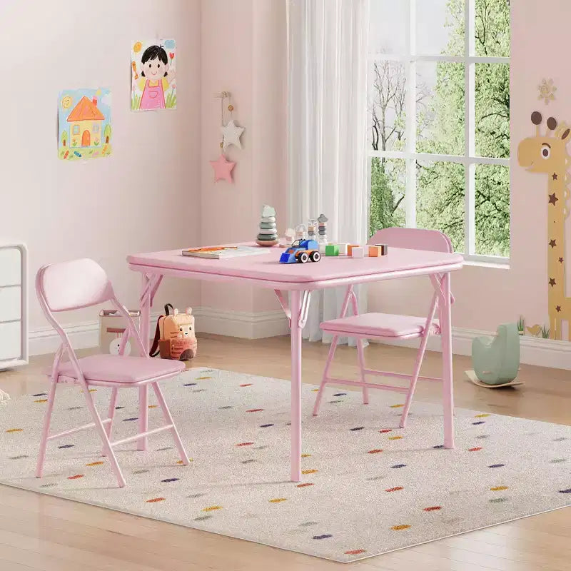 Set Tavolo e Sedie Pieghevoli per Bambini, Set Tavolo Attività per Bambini e Bambine da 3 o 5 Pezzi per Sala da Pranzo Asilo Nido Aula
