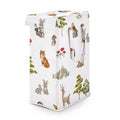 Sweet Jojo Designs Boy, Girl, Unisex/Gender Neutral Foldable Laundry Hamper with Handles Watercolor Woodland Forest Animals Green Brown and Red