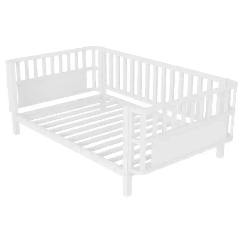 Struttura letto a piattaforma per bambini Twin Size, lettino per bambini, divano letto per bambini in metallo a basso profilo con sponde laterali rimovibili - ModernLuxe
