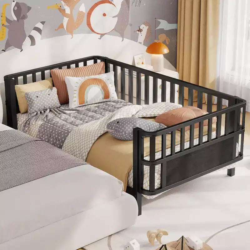 Struttura letto a piattaforma per bambini Twin Size, lettino per bambini, divano letto per bambini in metallo a basso profilo con sponde laterali rimovibili - ModernLuxe