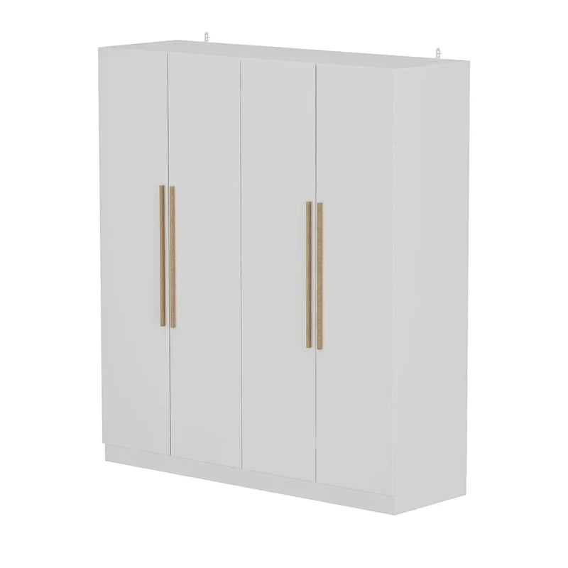 Armadio moderno freestanding in legno massiccio con ripiani