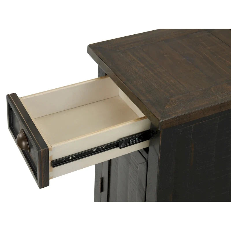 Tavolino da divano/poltrona Monterey in legno massiccio con prese di corrente nascoste