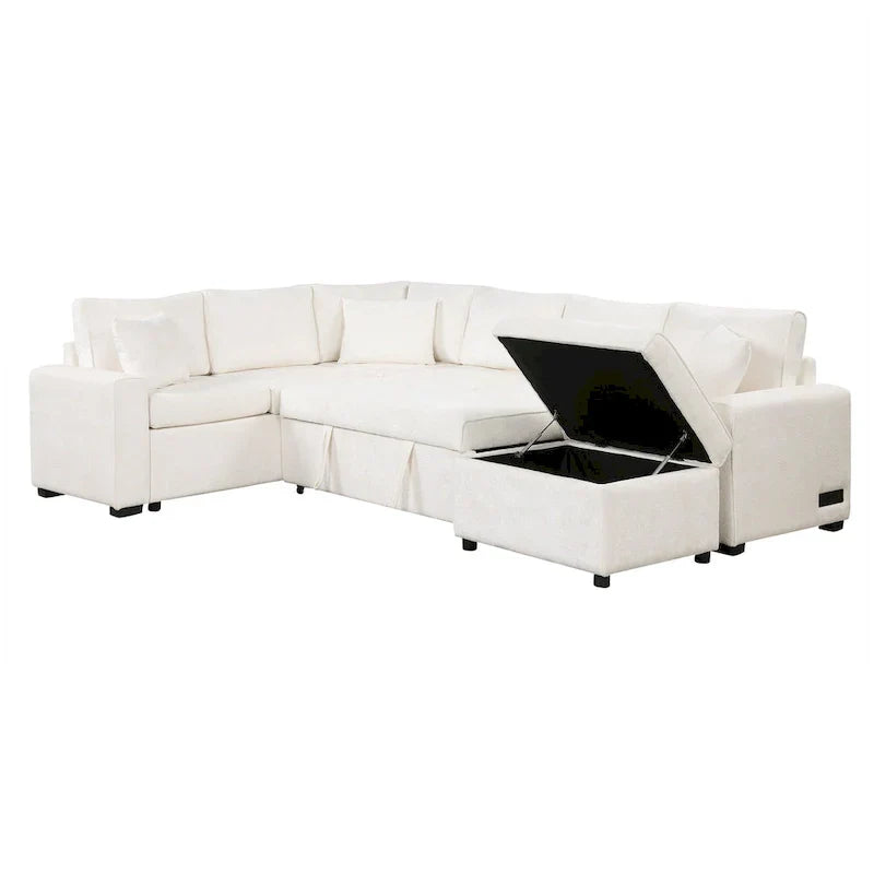Divano sezionale con divano letto estraibile