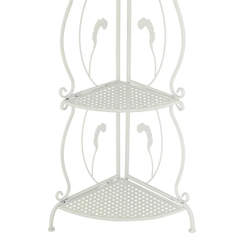 Scaffale pieghevole alto a 5 ripiani in metallo a spirale per interni ed esterni - Oro o Bianco - Roche River Decor