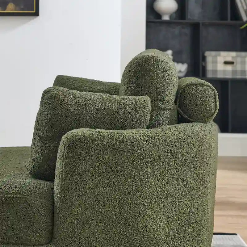 Poltrona a botte girevole di grandi dimensioni con pouf contenitore a forma di luna