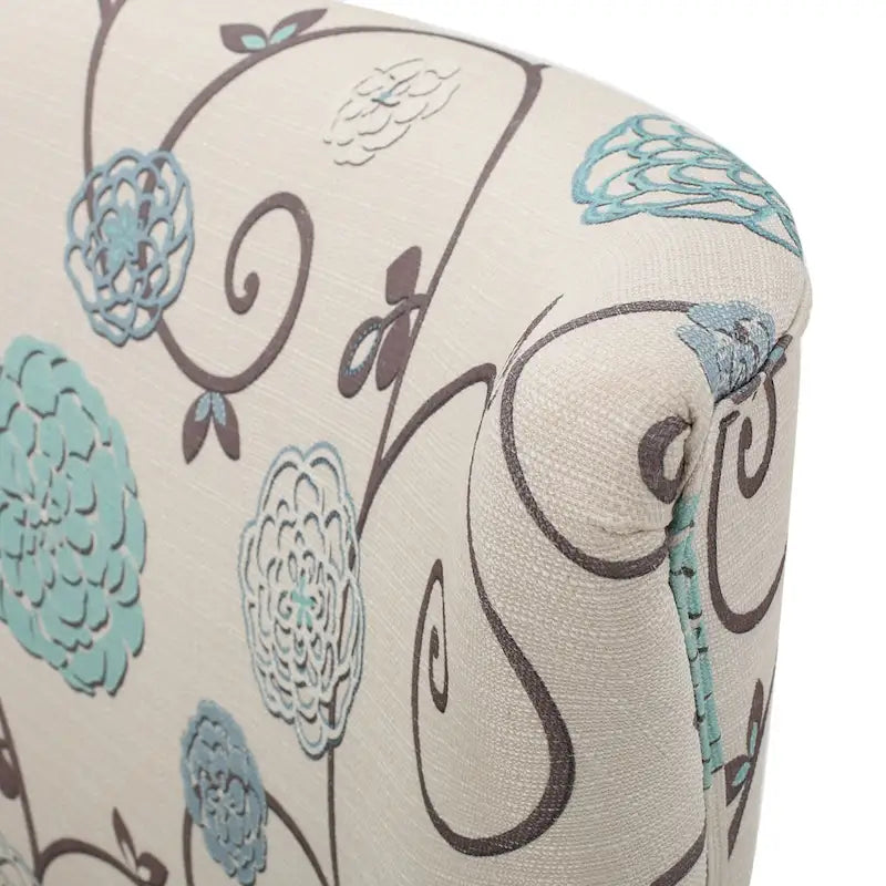 Poltrona imbottita schienale alto Modern Retro 30,25" con gambe in legno per soggiorno
