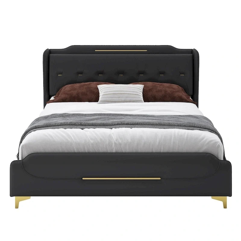 Letto Moderno Imbottito in Ecopelle