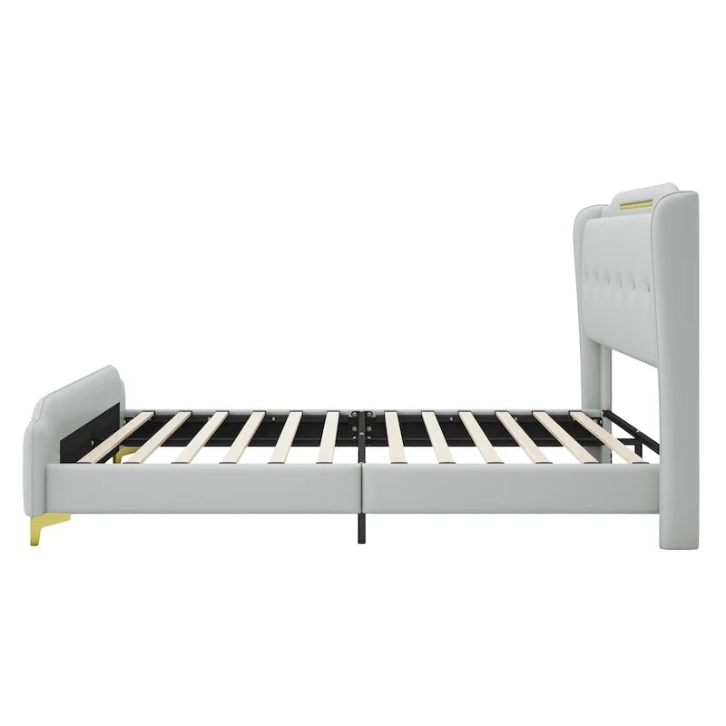 Letto Moderno Imbottito in Ecopelle