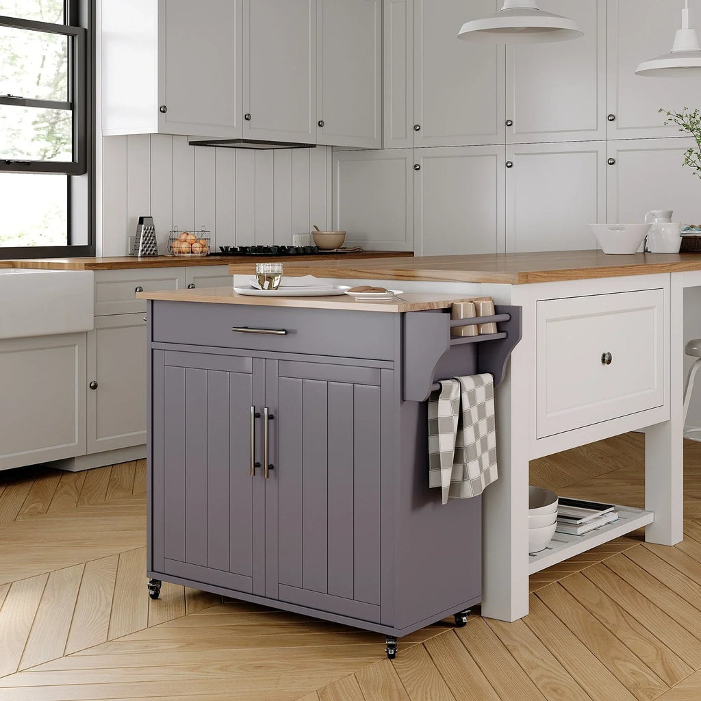 Isola da Cucina Mobile con Armadietto Contenitore