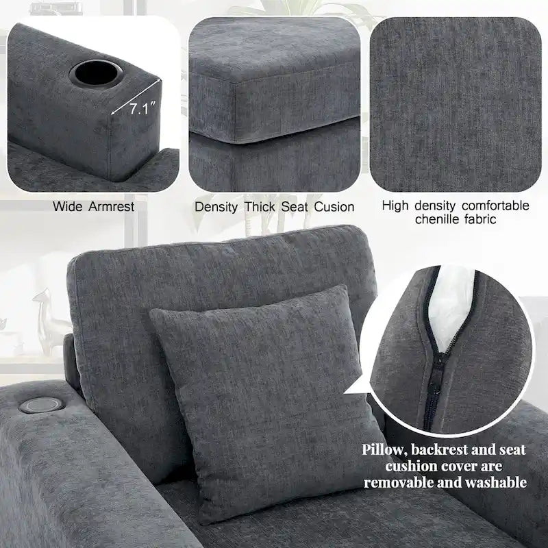 Chaise longue oversize a tre misure con cuscini