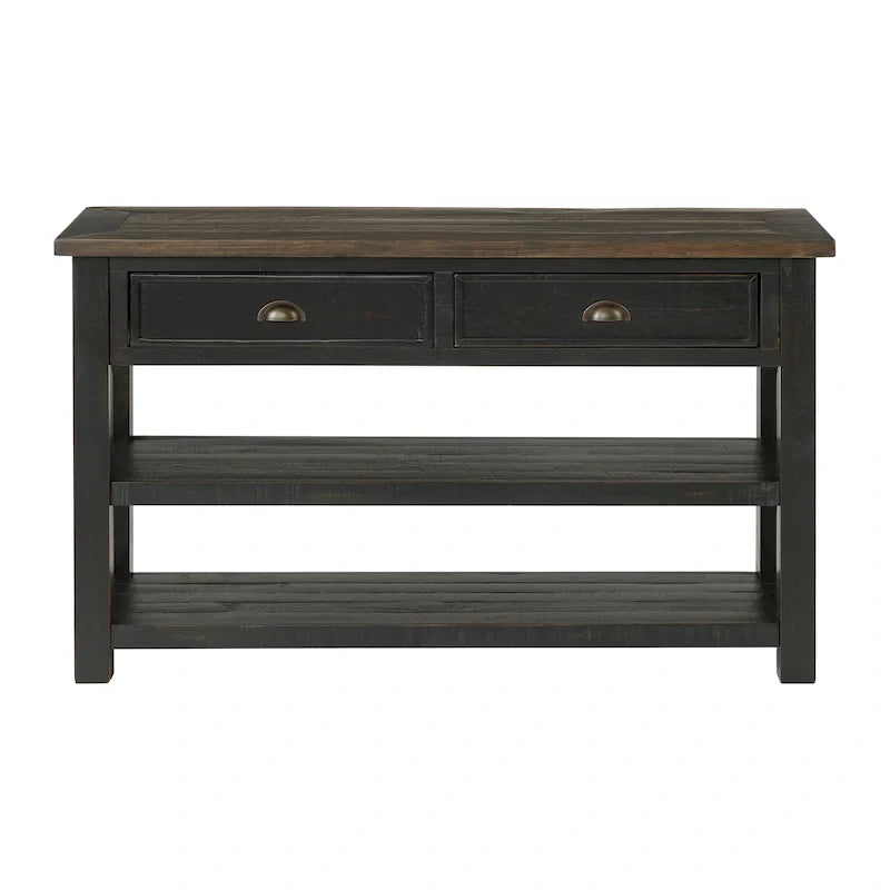 The Gray Barn Downington Consolle da Divano in Legno Massello a 2 Cassetti