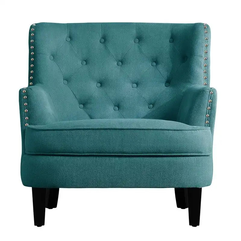 Moser Bay Mignon Poltrona Accent con Schienale Alto Trapuntato, Velluto/Lino, 76 cm