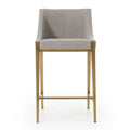 Sgabello da bancone Modrest Fairview moderno grigio e ottone