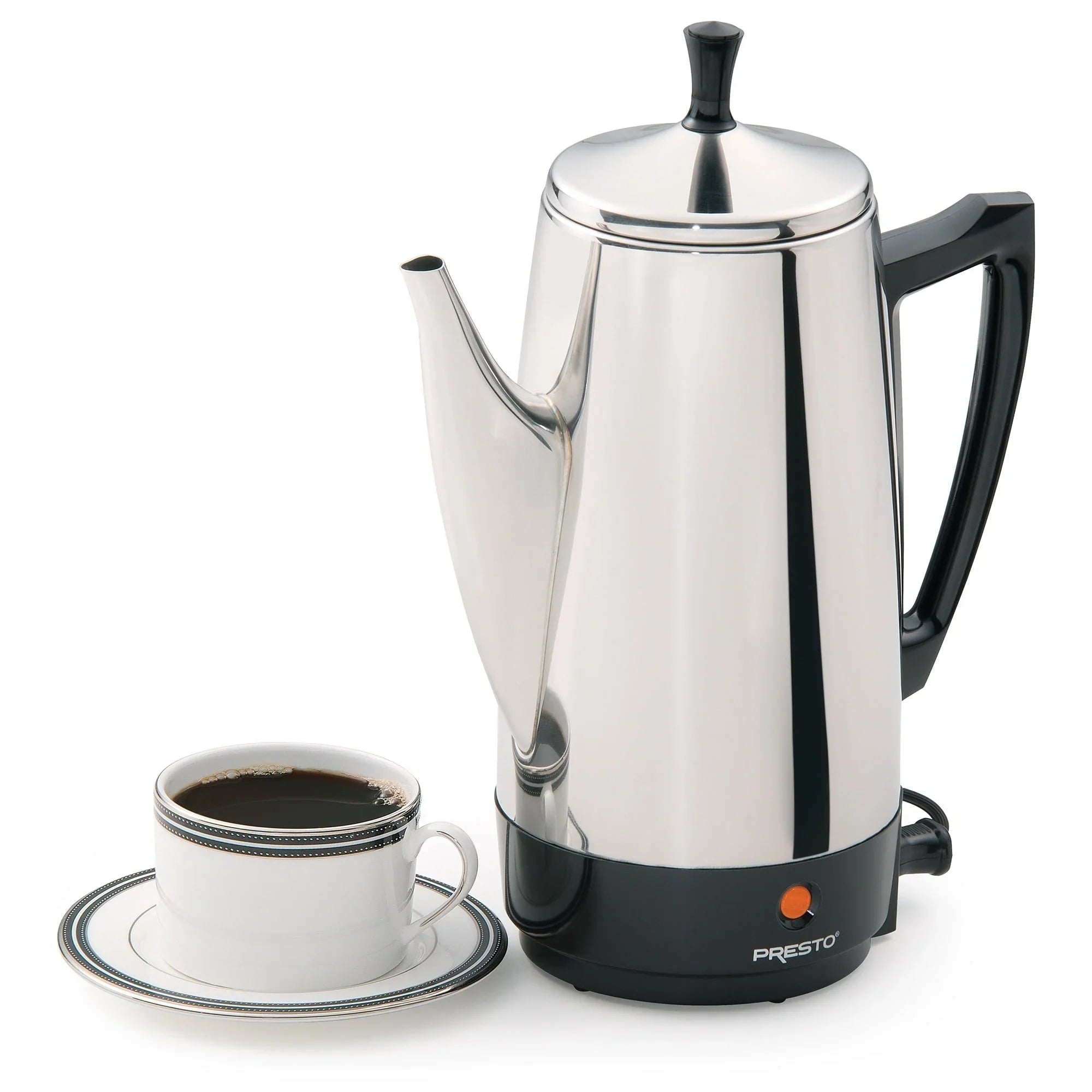 Caffettiera in acciaio inox Presto, percolatore robusto da 12 tazze, colore argento - 2.79