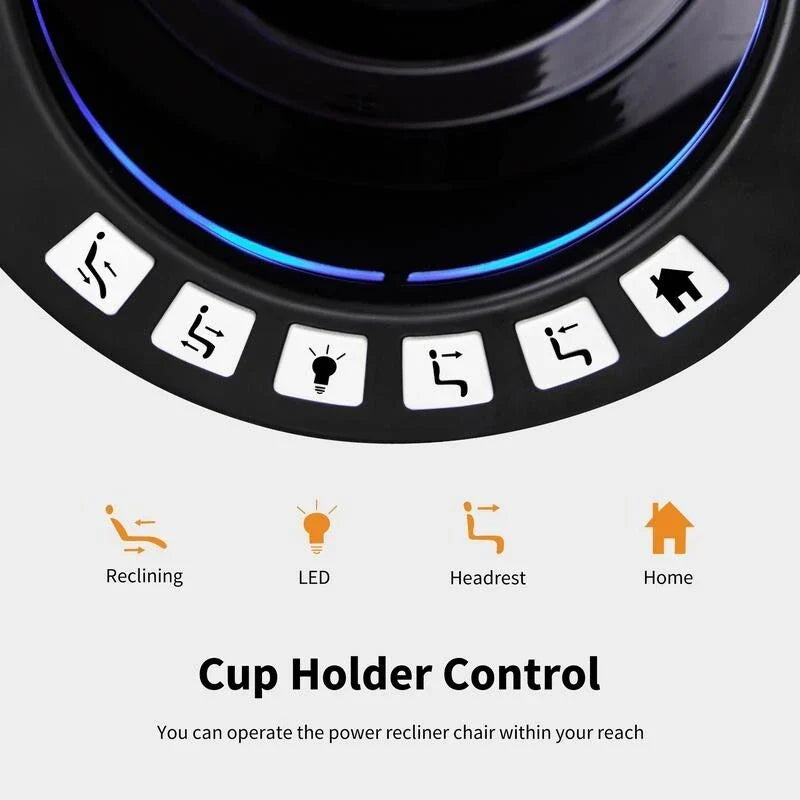Fauteuil inclinable électrique MCombo avec appuie-tête réglable, siège de cinéma maison à deux moteurs avec port USB, cuir respirant HTS411