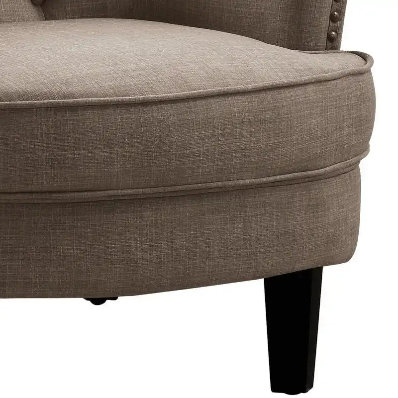 Moser Bay Mignon Poltrona Accent con Schienale Alto Trapuntato, Velluto/Lino, 76 cm