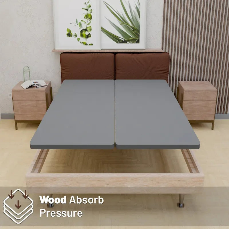 ONETAN, Base a doghe divisa da 1,5 pollici per materasso/supporto letto - Completamente assemblata, comfort e supporto migliorati, grigio