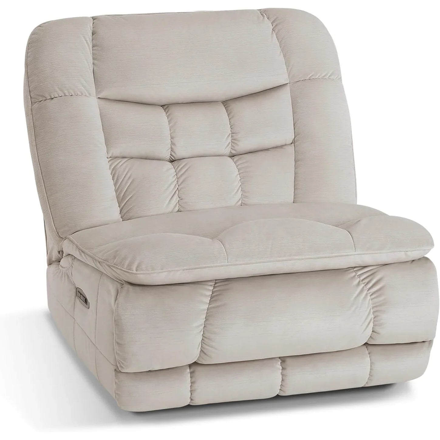 MCombo Poltrona Reclinabile Basculante Elettrica Oversize senza Braccioli con Doppio Motore, Reclinabile Zeroarms Perfetta per Soggiorno in Tessuto PR607