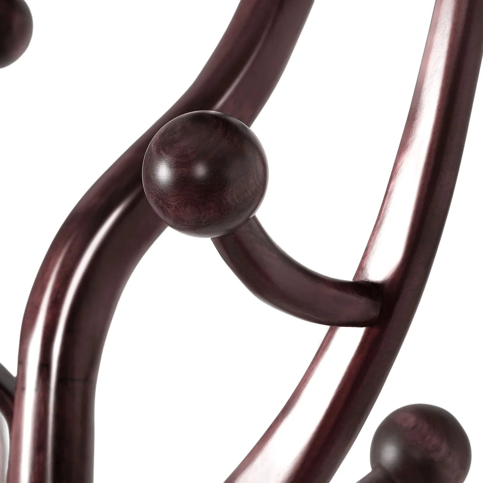 Appendiabiti da terra "ramo d'albero" in legno di gomma con 8 ganci - 24,5L x 70,87H