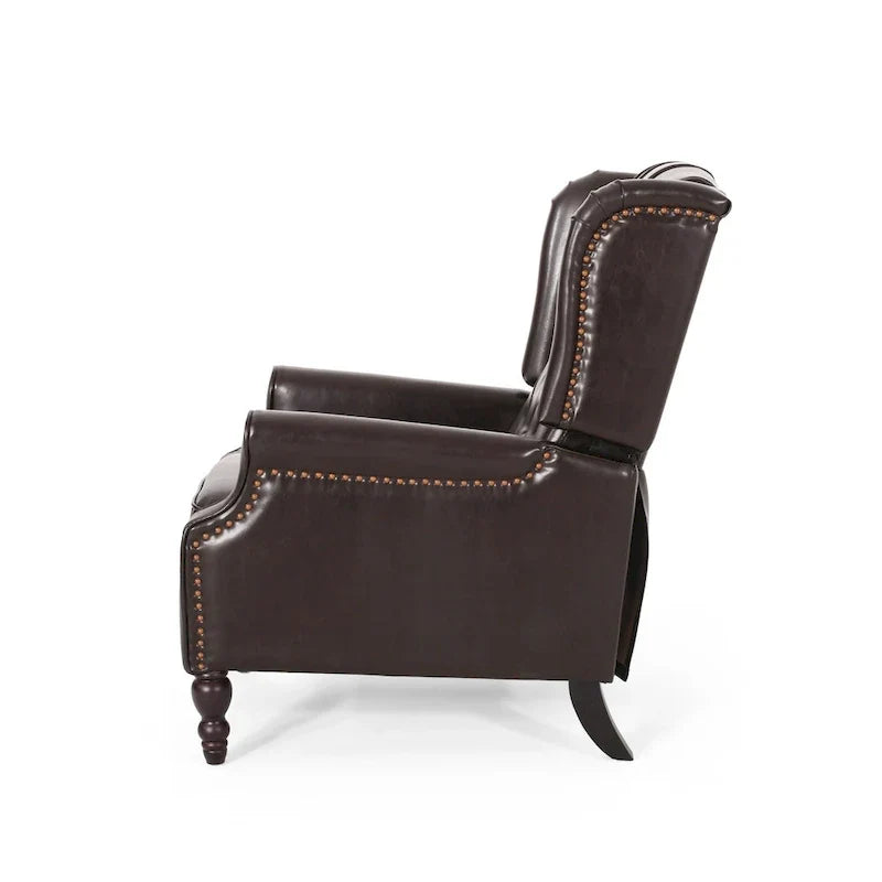 Poltrona reclinabile Walter Brown in pelle rigenerata di Christopher Knight Home