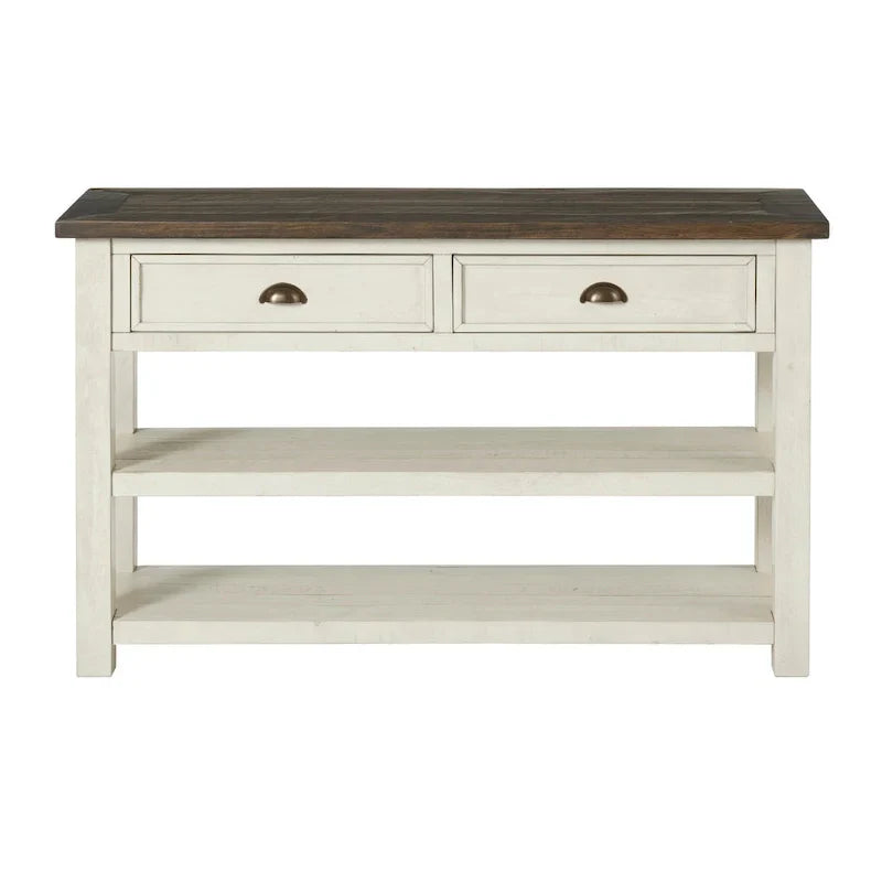 The Gray Barn Downington Consolle da Divano in Legno Massello a 2 Cassetti
