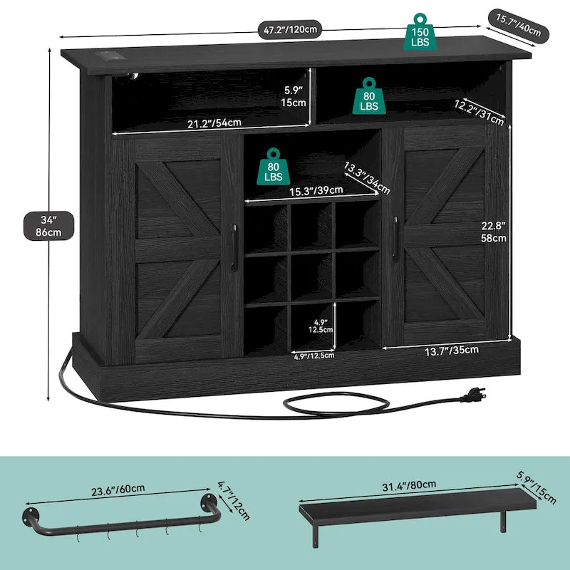 Moasis 52 Buffet Cabinet Mobile Bar da Caffè Rustico