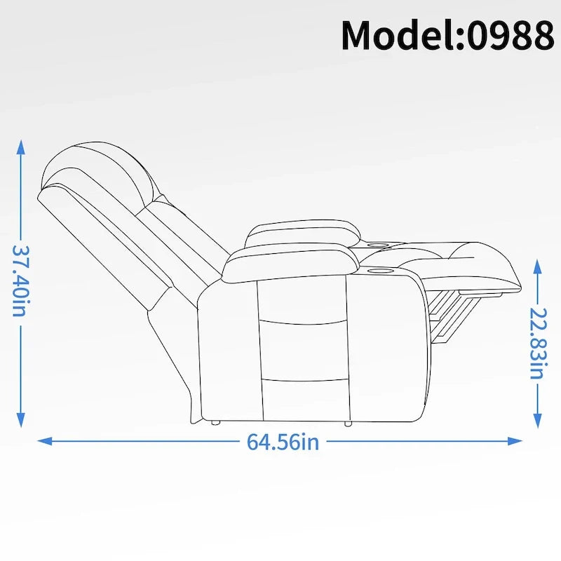 Fauteuil inclinable releveur électrique, fauteuil de massage moderne à moteur unique avec chauffage lombaire, port de chargement USB, porte-gobelets
