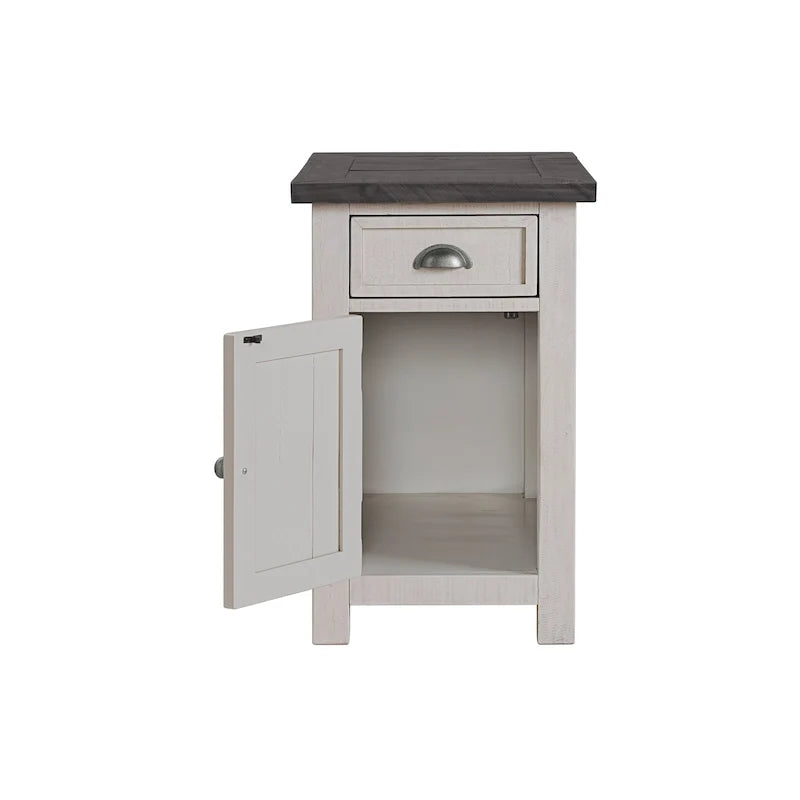 Tavolino da divano/poltrona Monterey in legno massiccio con prese di corrente nascoste