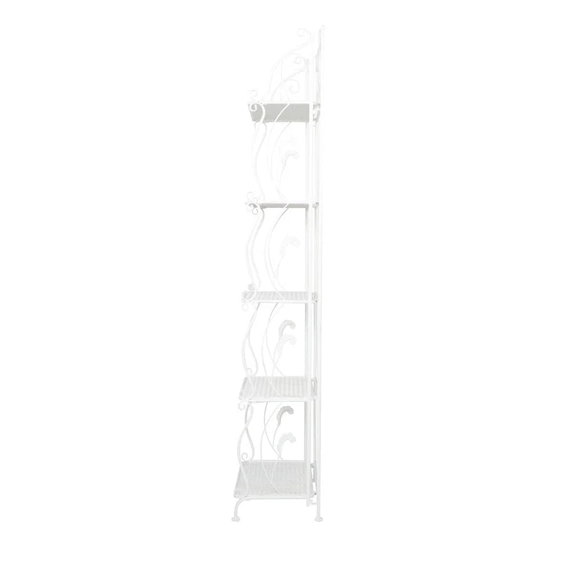 Scaffale pieghevole alto a 5 ripiani in metallo a spirale per interni ed esterni - Oro o Bianco - Roche River Decor