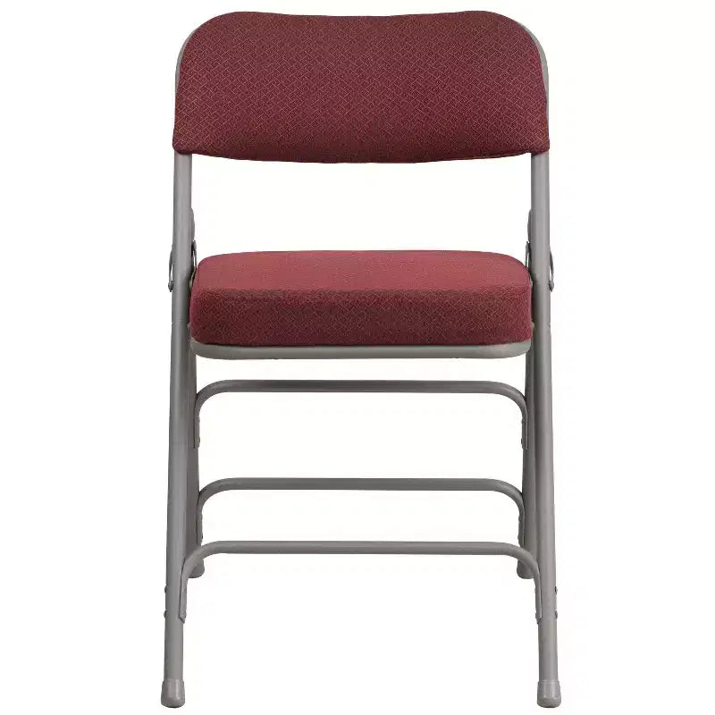Sedia pieghevole in metallo rivestita in tessuto premium ricurva con triplo rinforzo e cerniera, confezione da 2