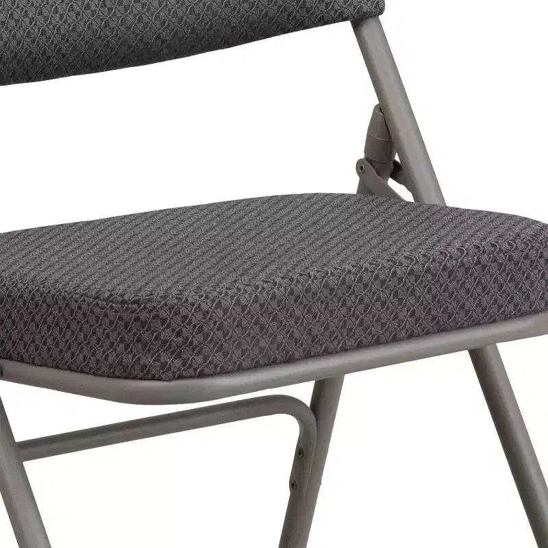 Sedia pieghevole in metallo rivestita in tessuto premium ricurva con triplo rinforzo e cerniera, confezione da 2