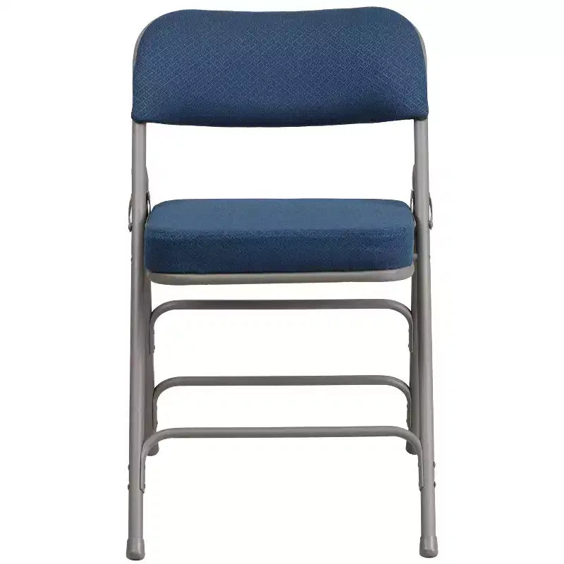 Sedia pieghevole in metallo rivestita in tessuto premium ricurva con triplo rinforzo e cerniera, confezione da 2
