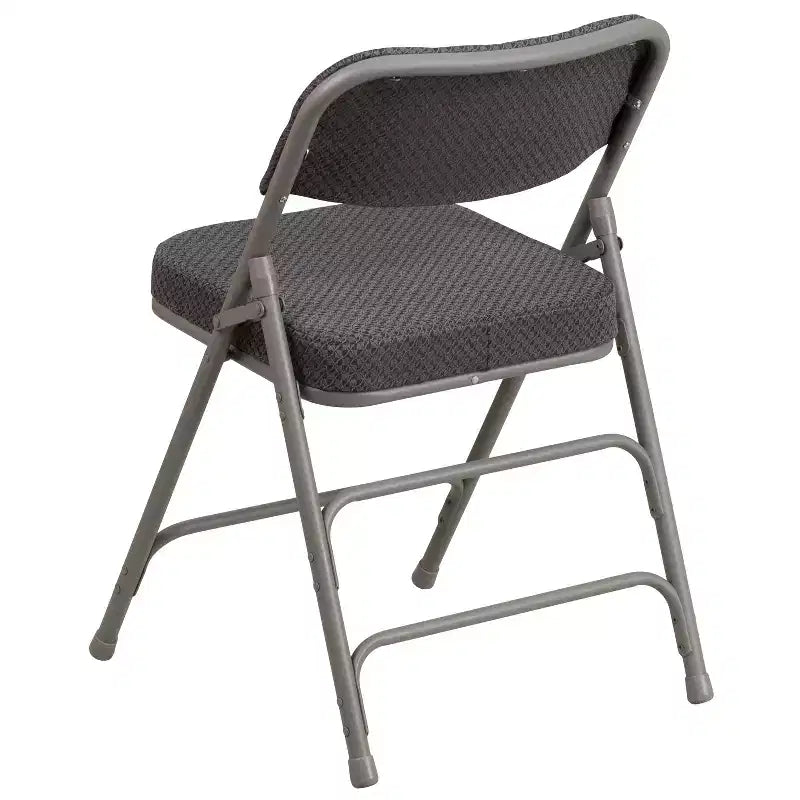 Sedia pieghevole in metallo rivestita in tessuto premium ricurva con triplo rinforzo e cerniera, confezione da 2