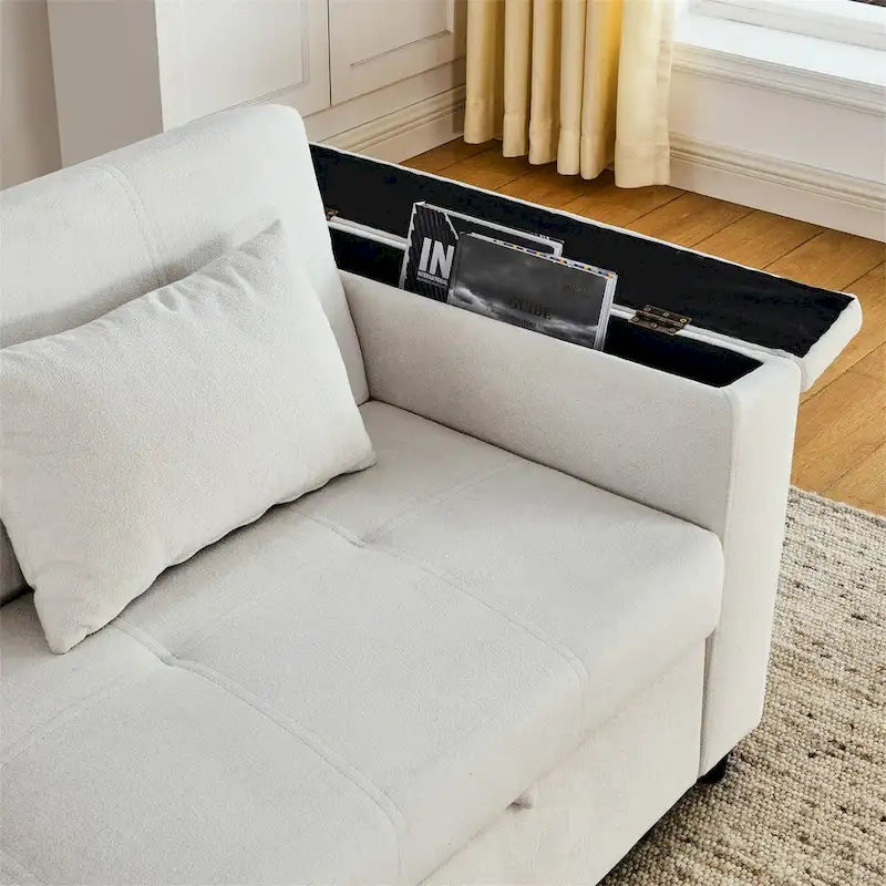 Divano Letto Estraibile con Schienale Regolabile e Porta USB
