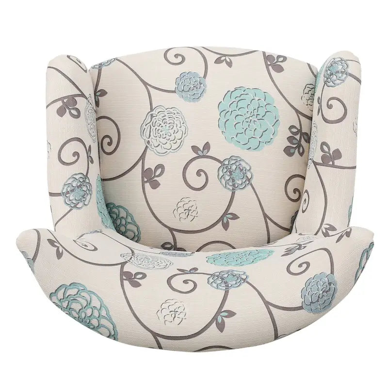 Poltrona imbottita schienale alto Modern Retro 30,25" con gambe in legno per soggiorno