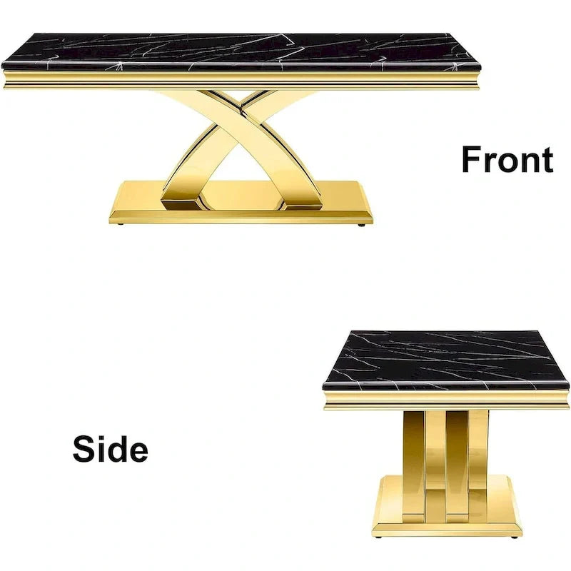 Tavolino da Caffè Moderno 48, Tavolino Rettangolare con Base a X, Tavolino Pedestal per Soggiorno