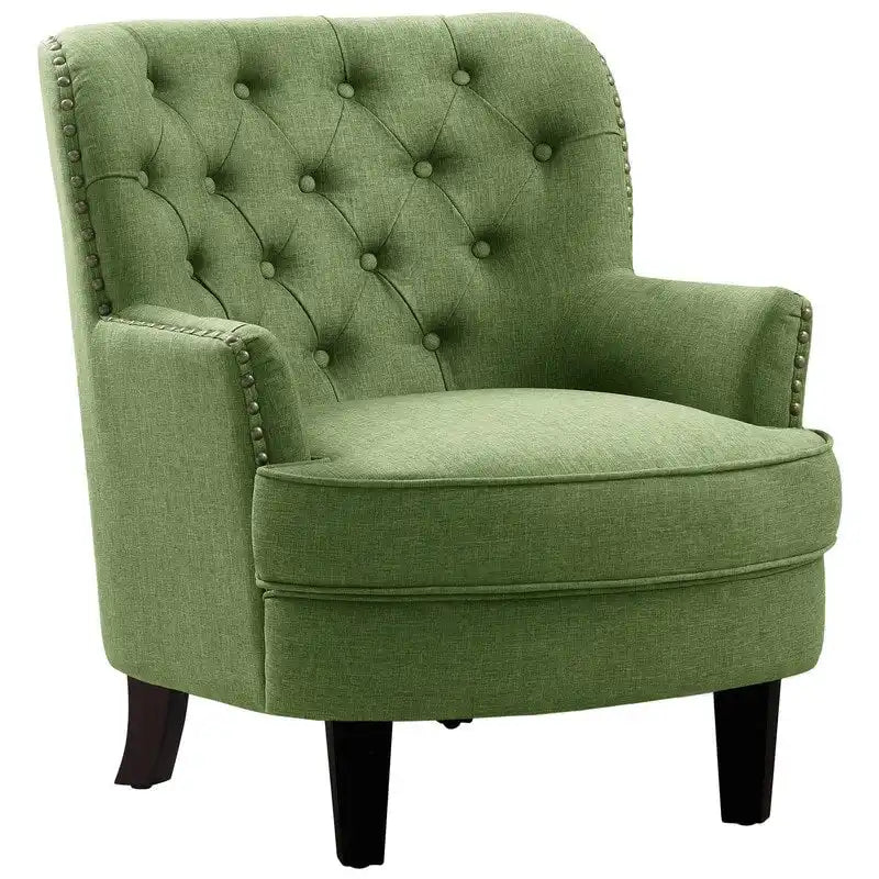 Moser Bay Mignon Poltrona Accent con Schienale Alto Trapuntato, Velluto/Lino, 76 cm