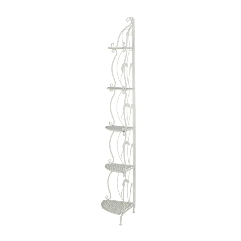 Scaffale pieghevole alto a 5 ripiani in metallo a spirale per interni ed esterni - Oro o Bianco - Roche River Decor