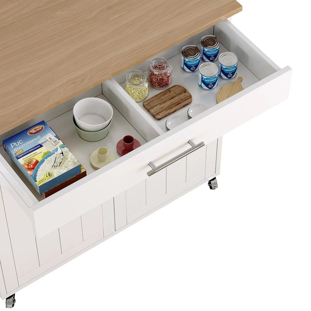Isola da Cucina Mobile con Armadietto Contenitore
