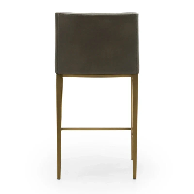 Sgabello da bancone Modrest Fairview moderno grigio e ottone