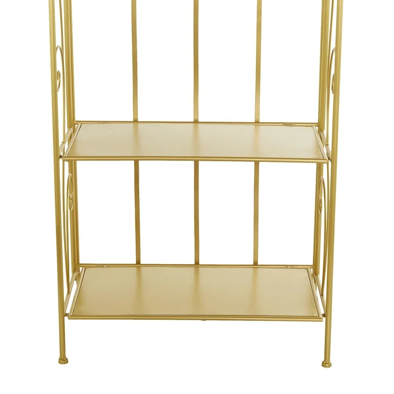 Scaffale pieghevole alto a 5 ripiani in metallo a spirale per interni ed esterni - Oro o Bianco - Roche River Decor