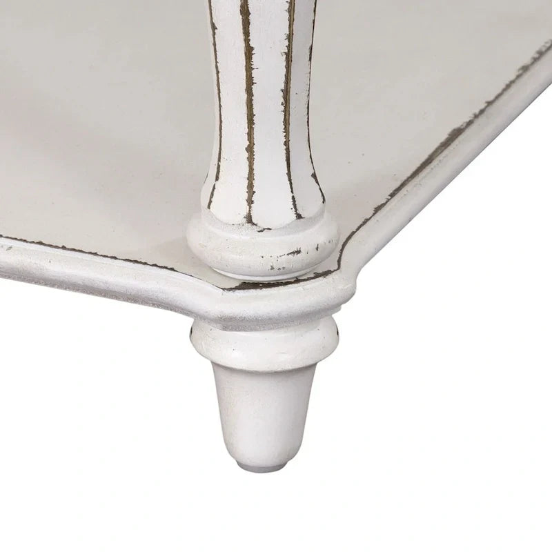 Comodino con Gambe Antico Bianco Magnolia Manor