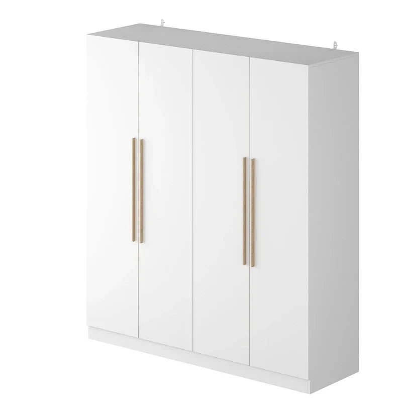 Armadio moderno freestanding in legno massiccio con ripiani