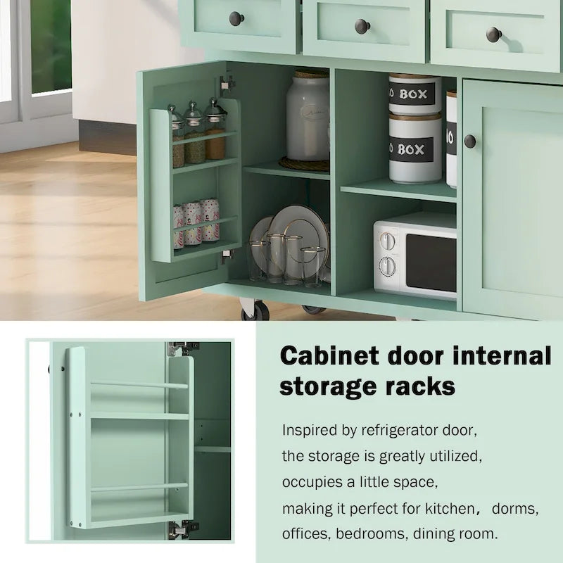 Carrello da Cucina su Ruote Portatile con Contenitore
