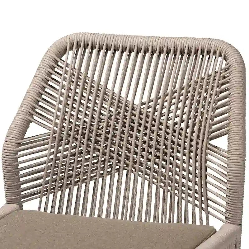 Sedia da pranzo in mogano a trama di corda in stile transizionale moderno - Grigio
